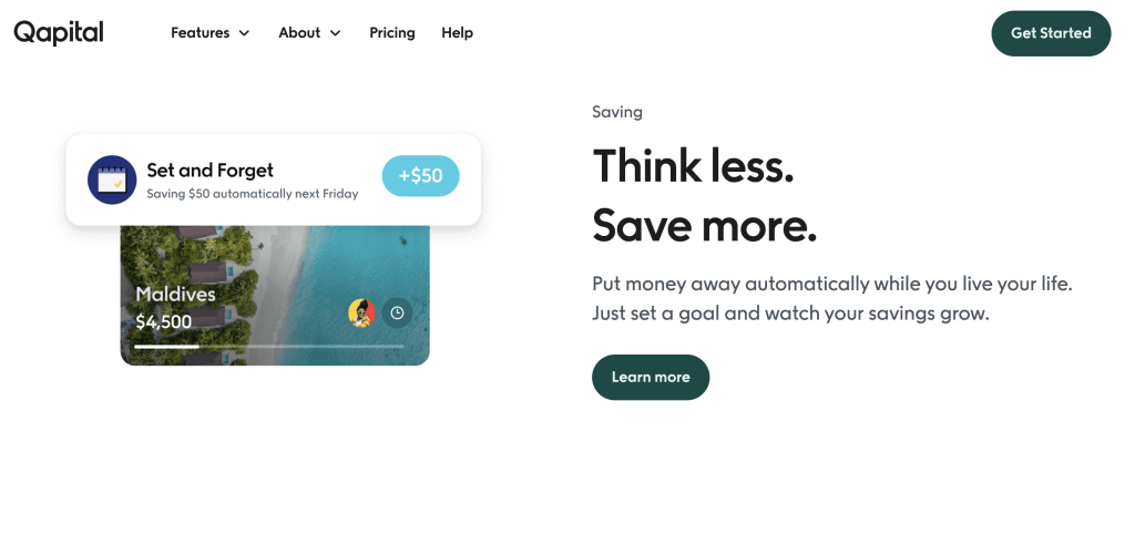 Trip savings goals set in the Qapital app