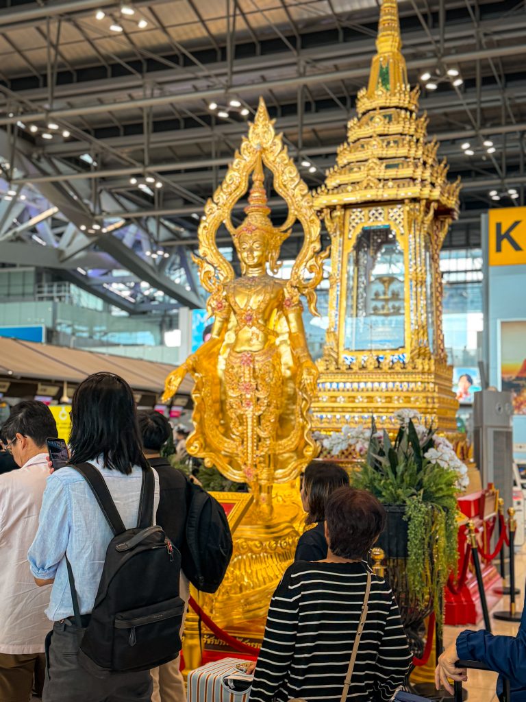 Golden statues inside BKK airport