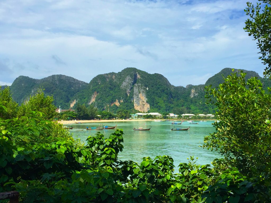 View of the bay through the trees on Ko Phi Phi Don