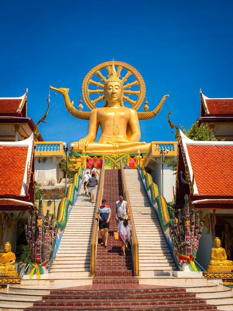 Stairs leading up to the Big Buddha statue in Koh Samui