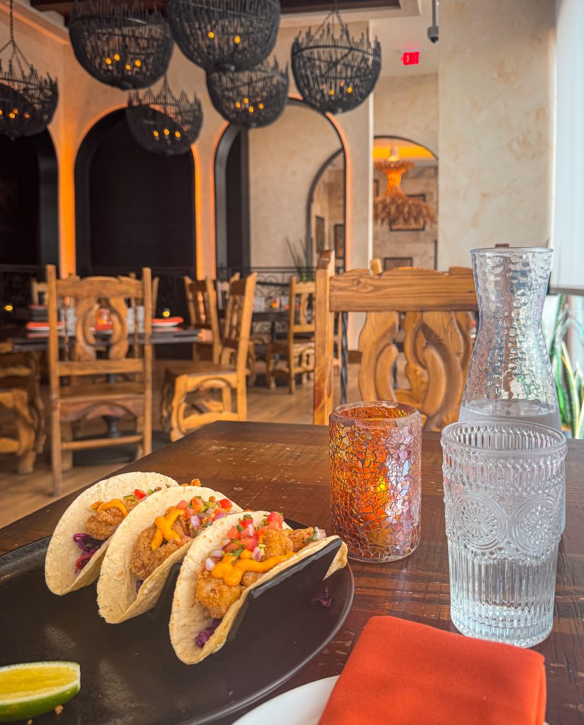Shrimp tacos at a Mexican restaurant